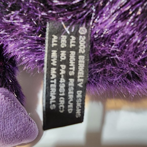 Berkeley Deigns 8" Purple Stuffed Monkey year 2002 Plush Monkey - Picture 8 of 10